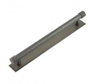 Hoxton Sturt Cabinet Handles On Stepped Backplate - Dark Bronze
