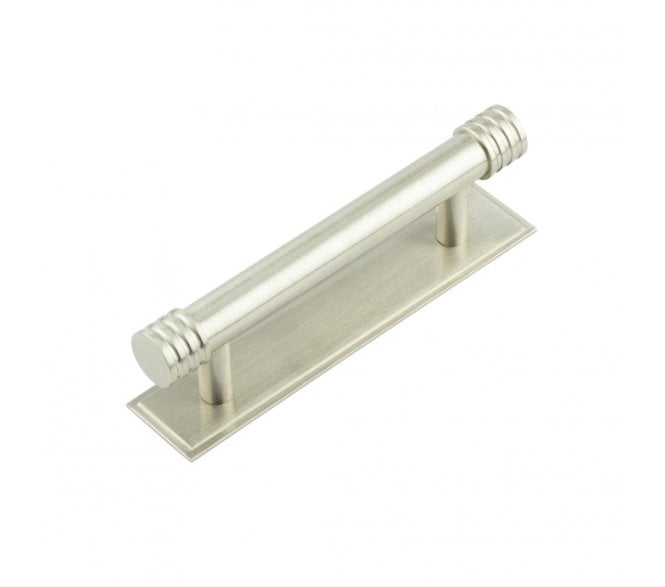 Hoxton Sturt Cabinet Handles On Stepped Backplate - Satin Nickel