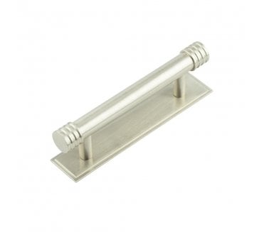 Hoxton Sturt Cabinet Handles On Stepped Backplate - Satin Nickel