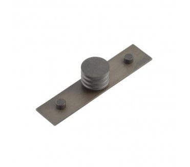 Hoxton Sturt Cupboard Knob On Plain Plate - Dark Bronze