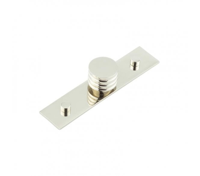 Hoxton Sturt Cupboard Knob On Plain Plate - Polished Nickel