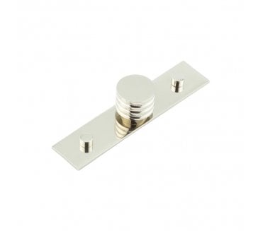 Hoxton Sturt Cupboard Knob On Plain Plate - Polished Nickel
