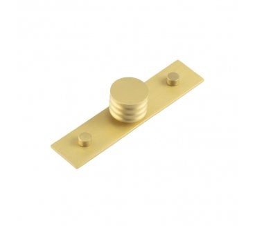 Hoxton Sturt Cupboard Knob On Plain Plate - Satin Brass