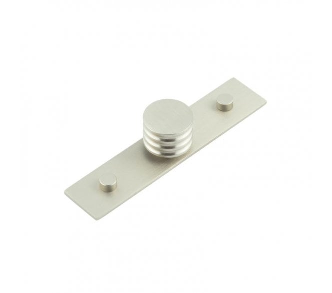 Hoxton Sturt Cupboard Knob On Plain Plate - Satin Nickel