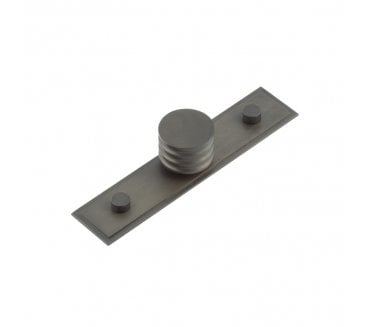 Hoxton Sturt Cupboard Knob On Stepped Plate - Dark Bronze
