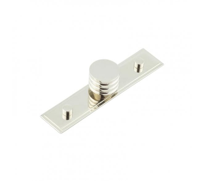 Hoxton Sturt Cupboard Knob On Stepped Plate - Polished Nickel