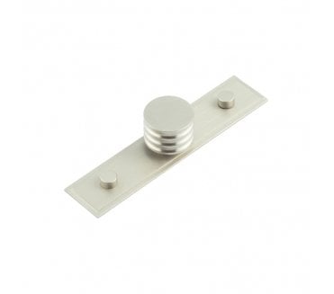 Hoxton Sturt Cupboard Knob On Stepped Plate - Satin Nickel
