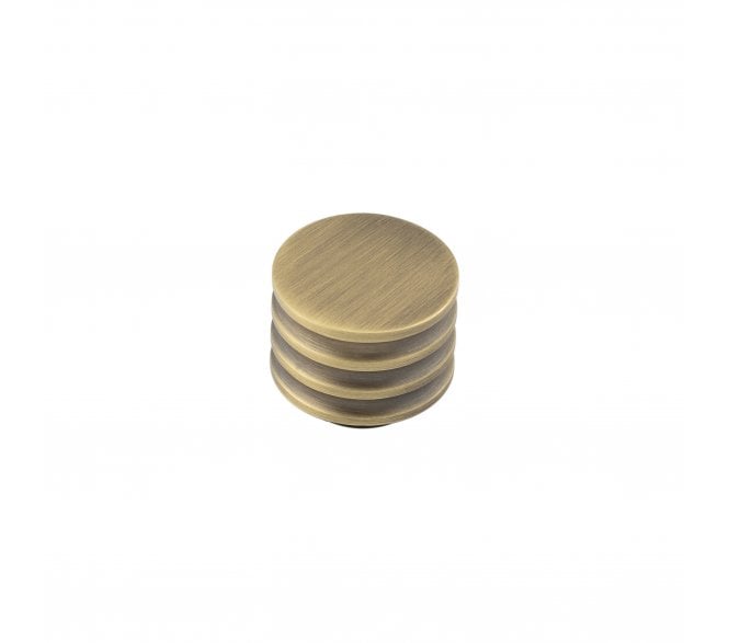 Hoxton Sturt Grooved Cabinet Knobs - Antique Brass