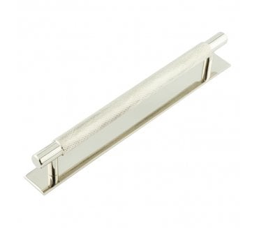 Hoxton Taplow Cabinet Handles On Plain Backplate - Polished Nickel