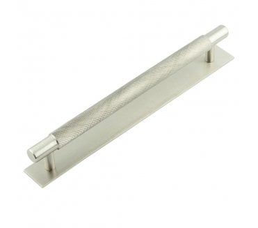 Hoxton Taplow Cabinet Handles On Plain Backplate - Satin Nickel