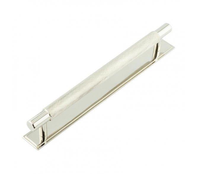 Hoxton Taplow Cabinet Handles On Stepped Backplate - Polished Nickel