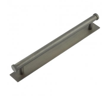 Hoxton Thaxted Cabinet Handles On Plain Backplate - Dark Bronze