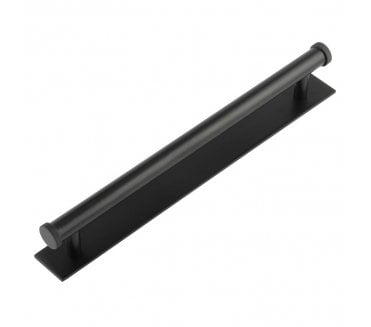 Hoxton Thaxted Cabinet Handles On Plain Backplate - Matt Black