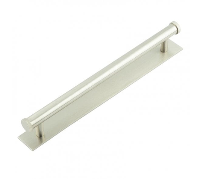 Hoxton Thaxted Cabinet Handles On Plain Backplate - Satin Nickel