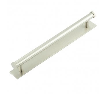 Hoxton Thaxted Cabinet Handles On Plain Backplate - Satin Nickel