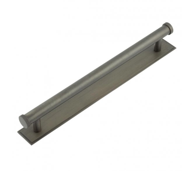 Hoxton Thaxted Cabinet Handles On Stepped Backplate - Dark Bronze