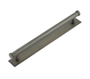 Hoxton Thaxted Cabinet Handles On Stepped Backplate - Dark Bronze