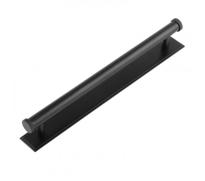 Hoxton Thaxted Cabinet Handles On Stepped Backplate - Matt Black
