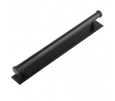 Hoxton Thaxted Cabinet Handles On Stepped Backplate - Matt Black