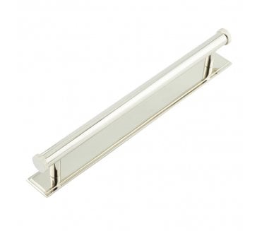 Hoxton Thaxted Cabinet Handles On Stepped Backplate - Polished Nickel