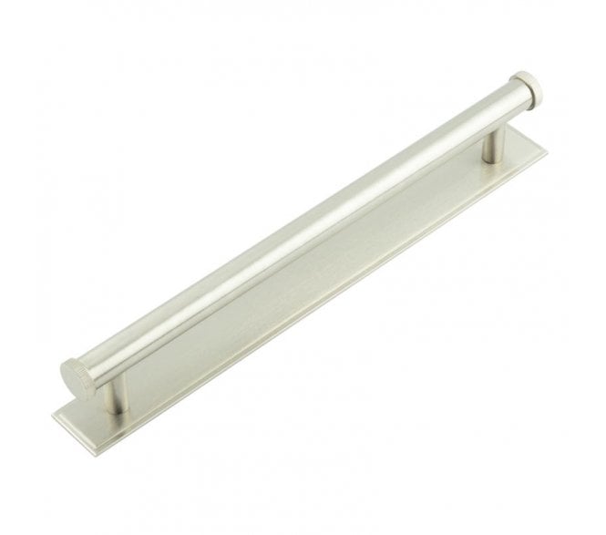 Hoxton Thaxted Cabinet Handles On Stepped Backplate - Satin Nickel