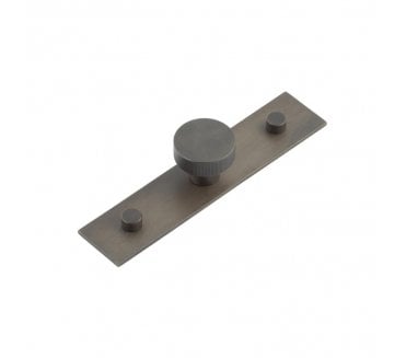 Hoxton Thaxted Cupboard Knob On Plain Plate - Dark Bronze