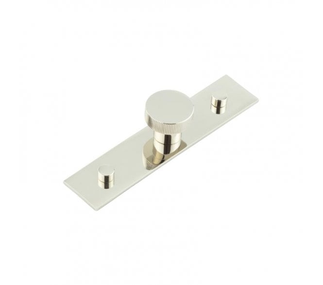 Hoxton Thaxted Cupboard Knob On Plain Plate - Polished Nickel