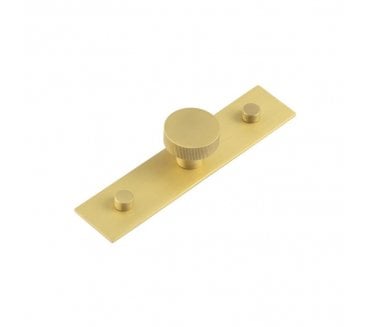 Hoxton Thaxted Cupboard Knob On Plain Plate - Satin Brass