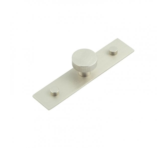 Hoxton Thaxted Cupboard Knob On Plain Plate - Satin Nickel