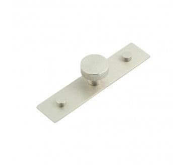 Hoxton Thaxted Cupboard Knob On Plain Plate - Satin Nickel