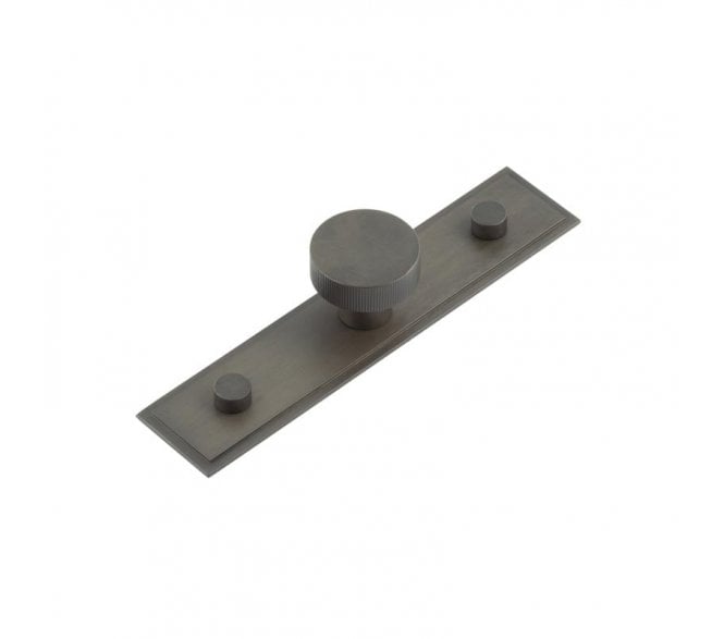 Hoxton Thaxted Cupboard Knob On Stepped Plate - Dark Bronze