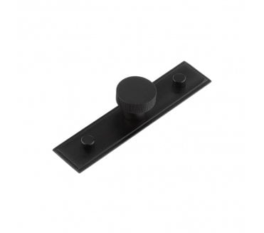 Hoxton Thaxted Cupboard Knob On Stepped Plate - Matt Black