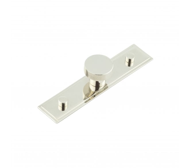 Hoxton Thaxted Cupboard Knob On Stepped Plate - Polished Nickel