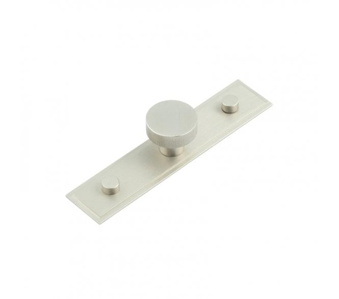 Hoxton Thaxted Cupboard Knob On Stepped Plate - Satin Nickel