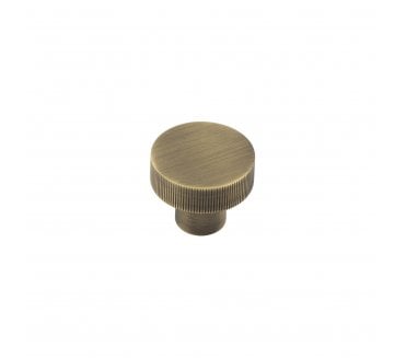 Hoxton Thaxted Lined Cabinet Knobs - Antique Brass