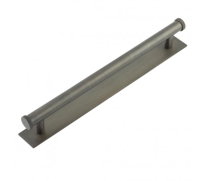 Hoxton Wenlock Cabinet Handles On Plain Backplate - Dark Bronze