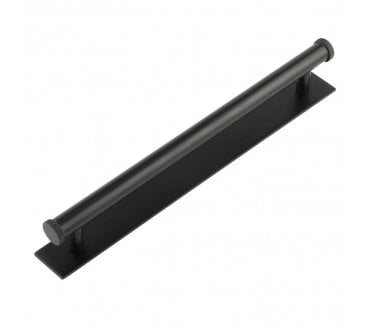 Hoxton Wenlock Cabinet Handles On Plain Backplate - Matt Black