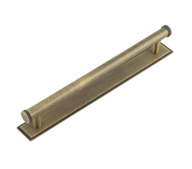 Hoxton Wenlock Cabinet Handles On Stepped Backplate - Antique Brass