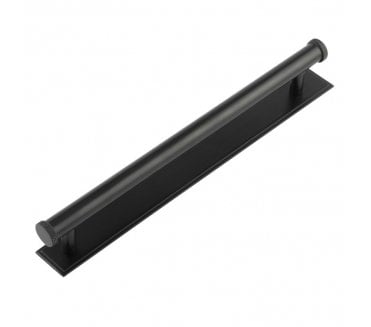 Hoxton Wenlock Cabinet Handles On Stepped Backplate - Matt Black