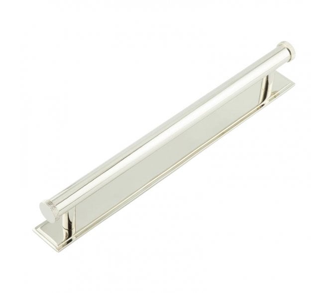 Hoxton Wenlock Cabinet Handles On Stepped Backplate - Polished Nickel