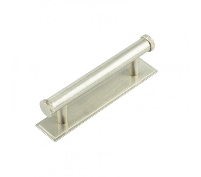 Hoxton Wenlock Cabinet Handles On Stepped Backplate - Satin Nickel