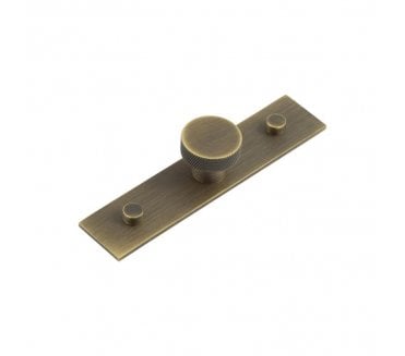 Hoxton Wenlock Cupboard Knob On Plain Plate - Antique Brass