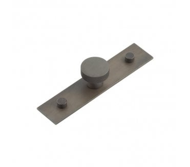 Hoxton Wenlock Cupboard Knob On Plain Plate - Dark Bronze