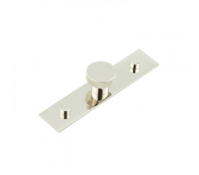 Hoxton Wenlock Cupboard Knob On Plain Plate - Polished Nickel