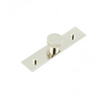 Hoxton Wenlock Cupboard Knob On Plain Plate - Polished Nickel