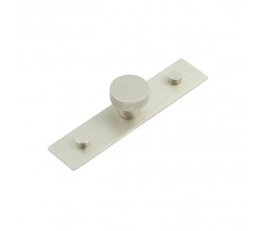 Hoxton Wenlock Cupboard Knob On Plain Plate - Satin Nickel