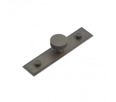 Hoxton Wenlock Cupboard Knob On Stepped Plate - Dark Bronze