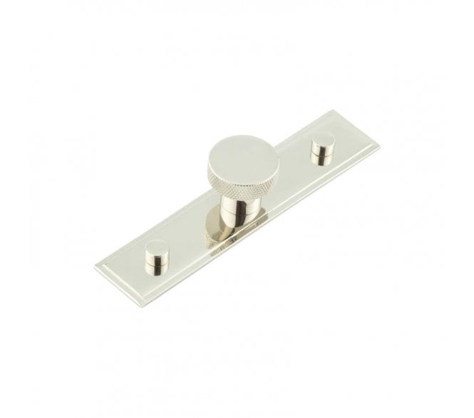 Hoxton Wenlock Cupboard Knob On Stepped Plate - Polished Nickel