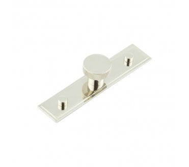 Hoxton Wenlock Cupboard Knob On Stepped Plate - Polished Nickel