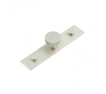 Hoxton Wenlock Cupboard Knob On Stepped Plate - Satin Nickel